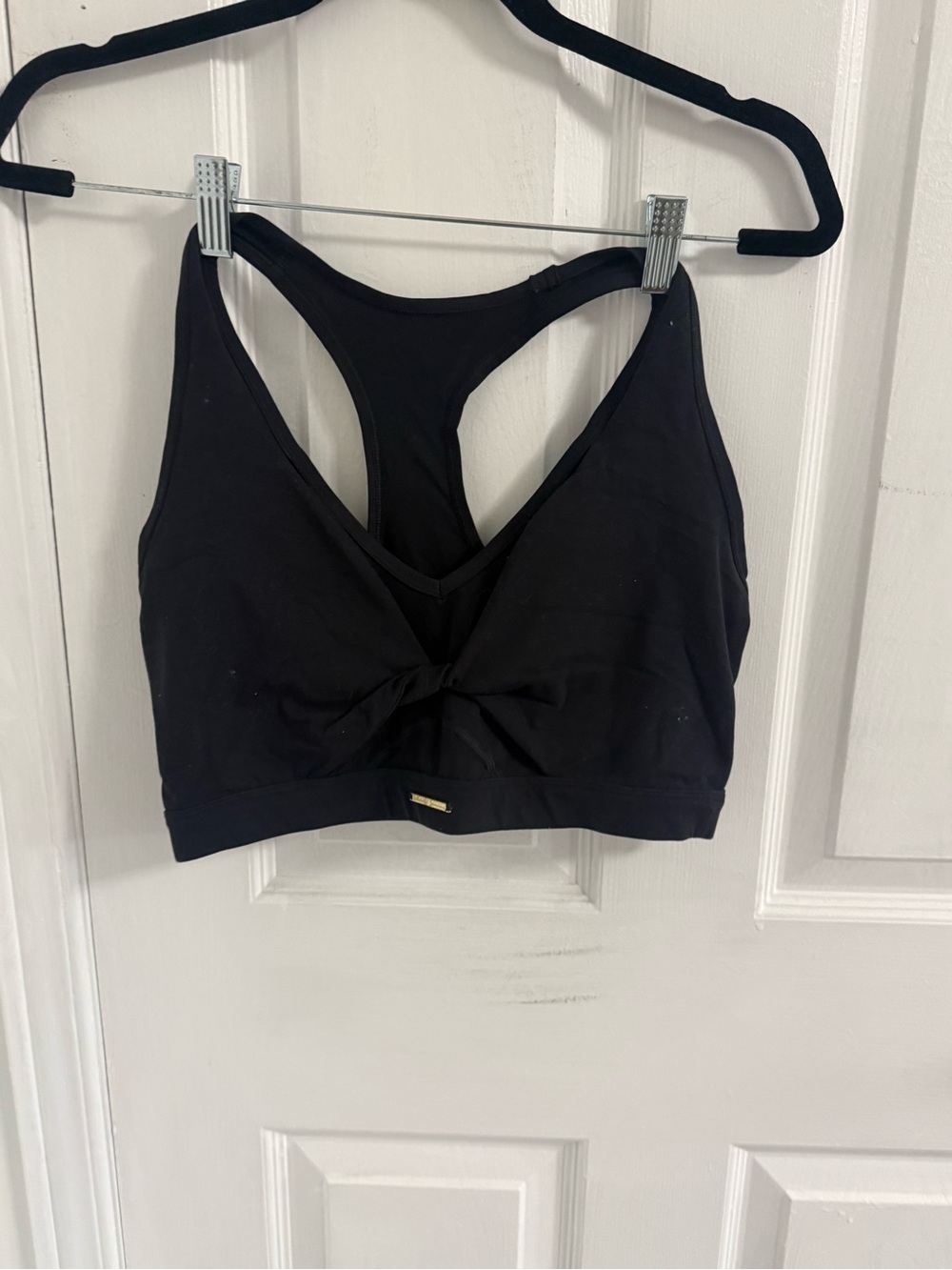 Gymshark Black Twist-Front Racerback Sports Bra